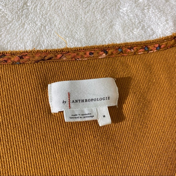 ANTHROPOLOGIE Annette Mustard Yellow Floral Sleeve Top - Picture 5 of 7